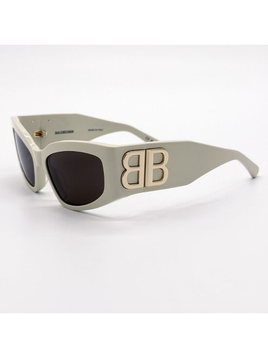 NEW BALENCIAGA BB0321S 010 SUNGLASSES IVORY WOMEN CAT EYE EYEWEAR BALENCIAGA